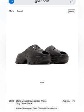 Adidas by Stella McCartney black rubber clogs W10